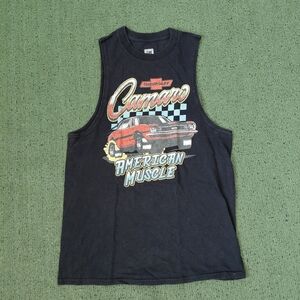Chevy Camaro American Muscle Retro Classic Car Black Tank Top Sz Small